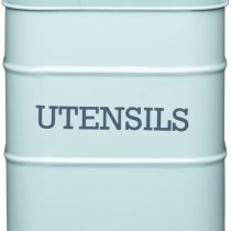 KitchenCraft LNUTENBLU Living Nostalgia Metal Kitchen Utensil Holder, 15 x 16 cm - Vintage Blue