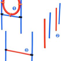 PawHut Pet Agility Training Equipment Dog Play Run Jump Obedience Training Set Adjustable (Pole + Hoop + Hurdle)