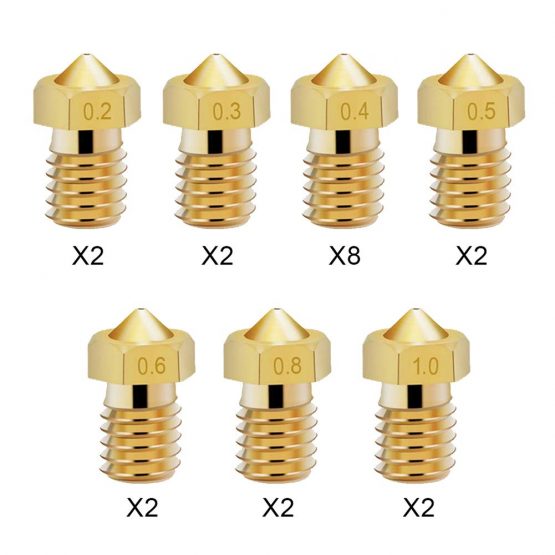 KeeYees 20pcs Brass Nozzle 0.2mm 0.3mm 0.4mm 0.5mm 0.6mm 0.8mm 1.0mm for 1.75mm Filament 3D Printer Extruder Hotend - Image 2