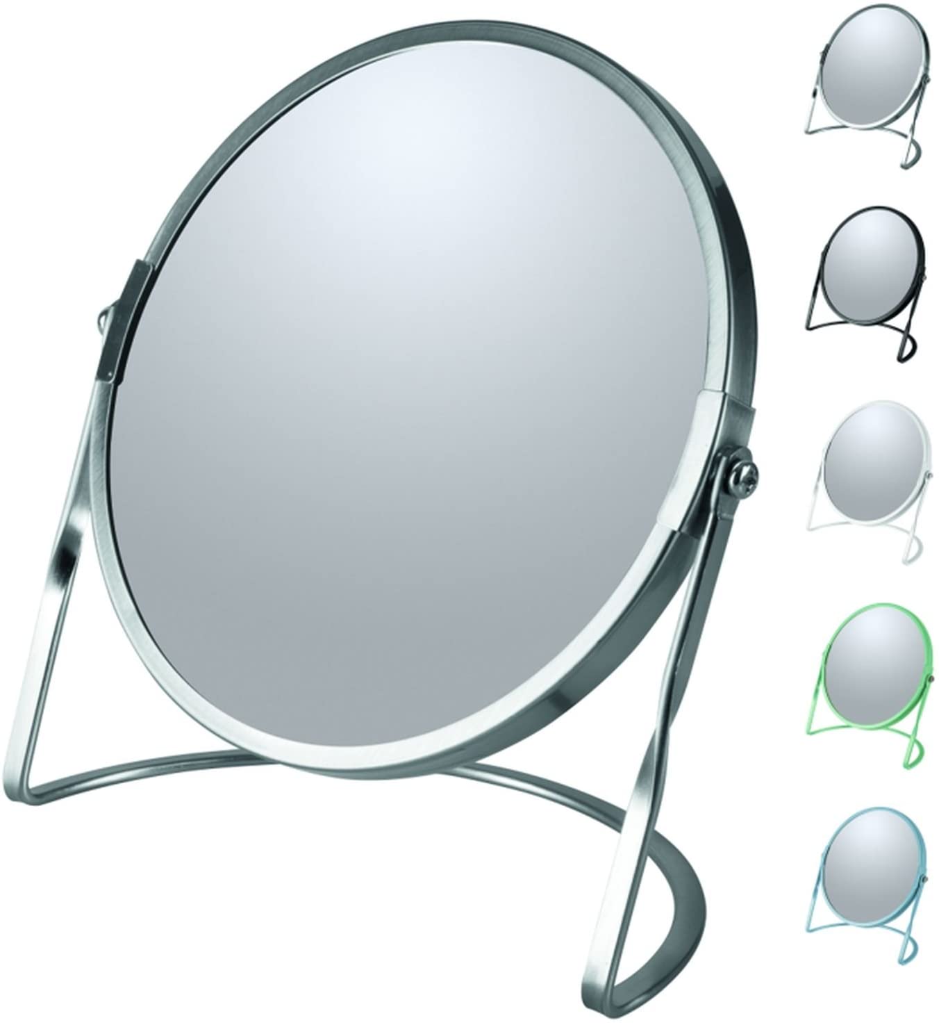 Spirella Collection Akira Standing Mirror for Vanity or Bathroom 18.4 x 10.5 x 18.4 (Reversible: 100% and x5 Magnification)