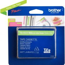 Brother TZe-MQG35 Labelling Tape Cassette, White on Matt Lime Green, 12 mm (W) x 5 m (L), Laminated, Brother Genuine Supplies