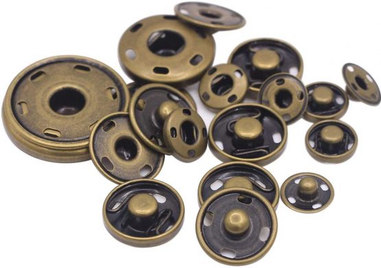 20 Sets Antique Brass Sew On Snap Fasteners Metal Snap Button Rust Proof Press Studs (19mm) - Image 4