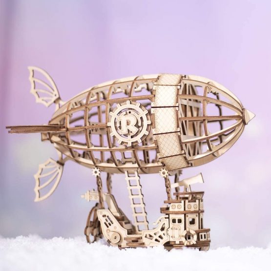 ROBOTIME Wooden Puzzle 3D Jigsaw Mechanical Model Construction Toys Gift for Kids 14 Years Old and Up (Airship) - Image 3