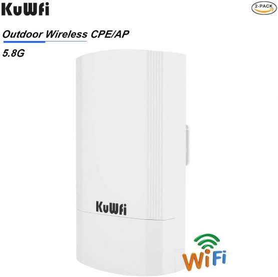 KuWFi Outdoor Wireless Access Point, 2-Pack 900Mbps Long Range Indoor&Outdoor Point-to-Point Wireless CPE Supports 1KM Transmission Distance Solution for PTP, PTMP - Image 2