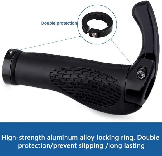 CHUER Bicycle Handlebar Grips, Ergonomic Design Non-Slip Soft Rubber,Cycling Mountain Bike Road Bike MTB BMX Bike Handlebar Grips With Bar Ends Horns,Comfortable Protector,Suitable for 22.2mm - Image 3