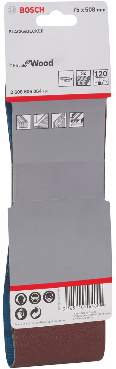 Bosch 3X PRO Paint on Wood and Hardwood X440 Sanding Belt for Sanders (for Paint on Wood Hardwood, 75 x 508 mm, Grit 120 - Image 3