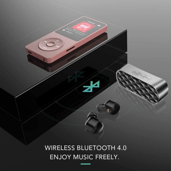 Bluetooth MP3 Player 16GB, 40Hrs Play Time, Potable Digital Audio Player Hi-Fi Lossless Sound Quality MP3 Music Player with FM Recording Video, Up to 128GB, AGPTEK A02ST Rose Gold - Image 2