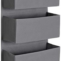 SONGMICS Over-Door Storage with 4 Pockets, Wall Hanging Storage Organiser, Practical and Spacious, for Children’s Room Office Bedroom, 33.5 x 12 x 100 cm, Grey RDH04G