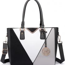 Miss Lulu Leather Look V-Shape Shoulder Handbag