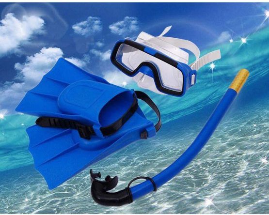 LIOOBO Children Snorkeling Set Diving Glasses Snorkel Breathing Tube Silicone Swimming Flippers Underwater Diving Mask - Image 3