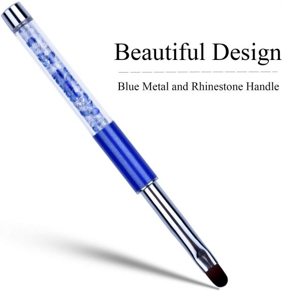 1Pc Oval UV Gel Nail Brush Rhinestone Handle Professional Nail Art Tools Size 8 - Image 2