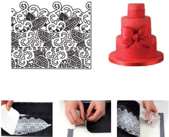 Hebudy Cake Decorations Silicone Moulds Lace Fondant Mold Cake Lace Mat for Baking Lace Embossed Cake Mold - Image 3