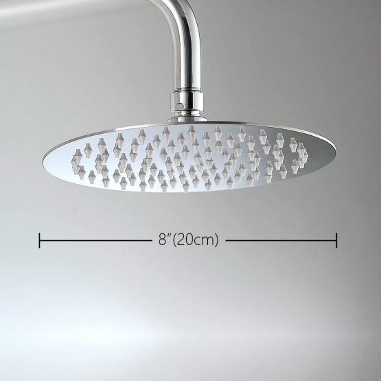 KUNGYO 304 Stainless Steel Ultra Thin Rainfall Shower Head Bathroom Top Sprayer (8 Inch Round) - Image 3