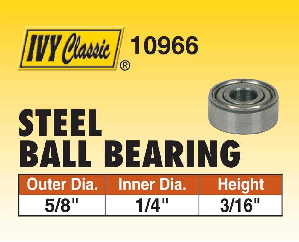 IVY Classic 10966 Chrome Steel Ball Bearings, 5/8" x 1/4" x 3/16" Thickness, 1/Hang Box, OD: 5/8", ID: 1/4", Thickness: 3/16" - Image 2