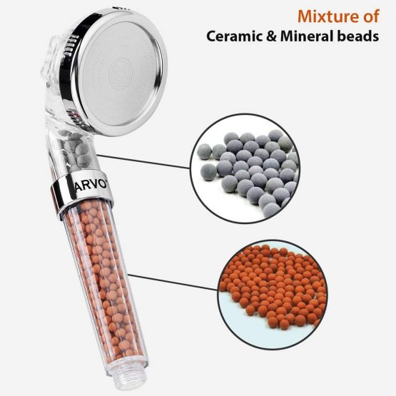 ARVO Shower Head 3 Mode Function, Ionic Shower Head Handheld Filter with Low Water Pressure & Water Saving - Image 3