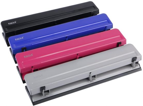 Eagle Desktop 3 Hole Punch, Paper Puncher, Heavy Duty,12 Sheet Capacity, Metal (Deep Pink) - Image 3