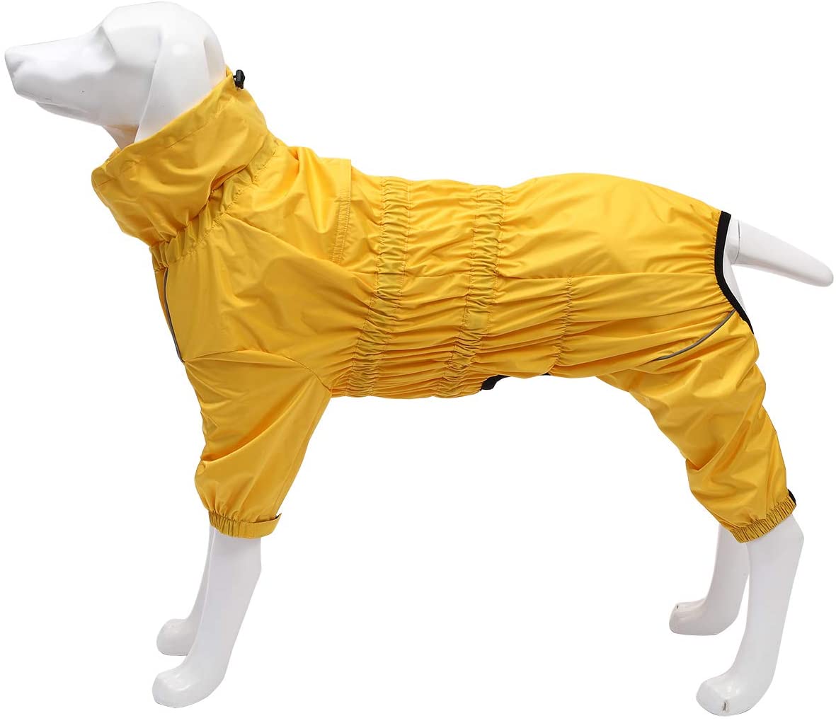 Geyecete1/2 Leg Trouser Suit,Dog Raincoat with high Waterproof for Dogs Reflective Four-Leg rain Gear Jumpsuit for Puppies Small Medium pet-Yellow-S - Image 2