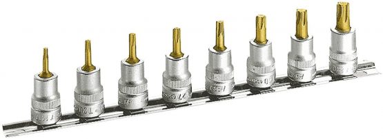 HAZET 8802T/8H 240 mm Torx Profile Socket Set - CVD-Tin Coated