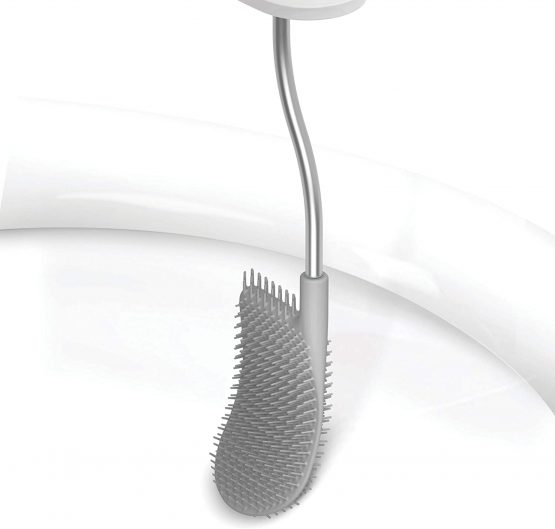 Joseph Joseph Flex Steel Smart Hygienic Silicone Toilet Brush with Holder- Stainless Steel - Image 3