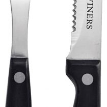 Viners 305.109 12pc Steak Knife & Fork Set, Rivet Handles, Stainless Steel, Silver, 32 x 23.6 x 2.2 cm