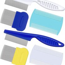 6 Pieces Flea Comb for Cats Dogs Lice Combs Fine Tooth Comb Grooming Set Remove Float Hair Tear Marks Tick Removal Tool