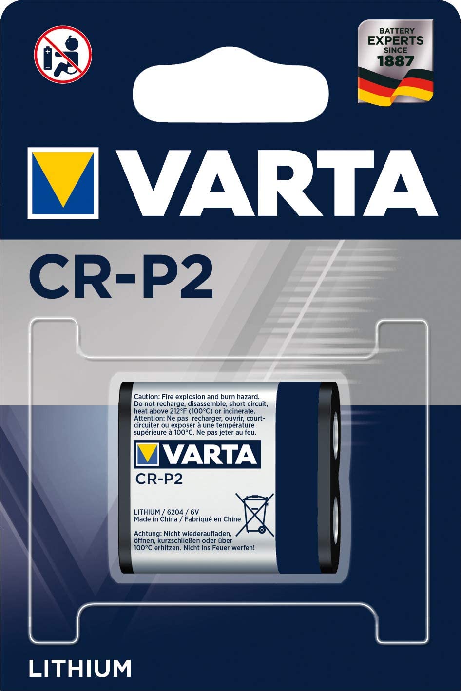 VARTA Batteries Electronics CR-P2 Professional Lithium battery 1-pack, Battery in original blister pack of 1