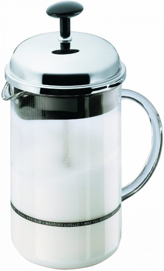 Bodum CHAMBORD Milk Frother, manual, 8 oz - Stainless Steel/Clear