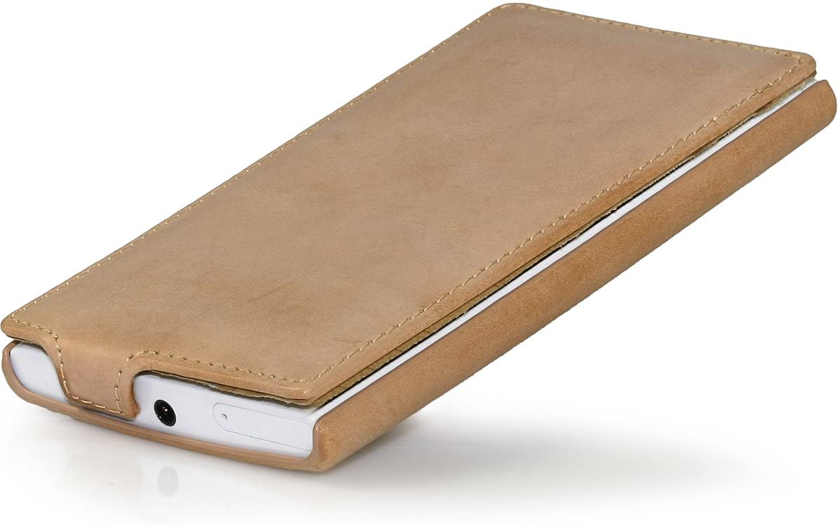StilGut UltraSlim, Genuine Leather Case for Nokia Lumia 920, Old Style Sand Beige - Image 4