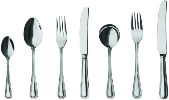 Classic Bead Table Forks, 18/0 Stainless Steel, Mirror Finish - Everyday Parish Cutlery (Pack of 12) - Image 4