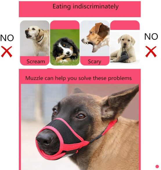 HEELE Dog Muzzle Breathable Mesh and Durable Nylon Dog Muzzle with Adjustable Loop and Soft Pad Dog Training Muzzle Prevent for Barking Biting and Chewing (Black, S) - Image 4
