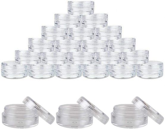 50 Pcs Travel Cosmetic Jar Pots 5ml Creams Make-up Sample Containers with Lids for Women Glitter Nail Art Storage Bottles