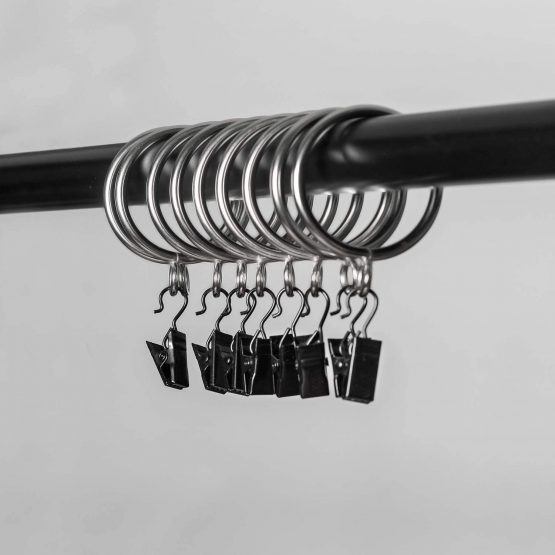 ASelected 50 Pack 38mm Curtain Hanging Rings - Metal Curtain Drapery Pole Hooks fit Rods up to 35mm diameter - Sliver - Image 4