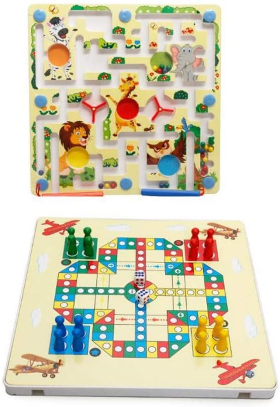 Gobus Beads Maze Double Sided Labyrinth Reverse Flying Chess Maze Puzzle Educational Board Game Interactive Maze Toys for Children (Animals) - Image 4