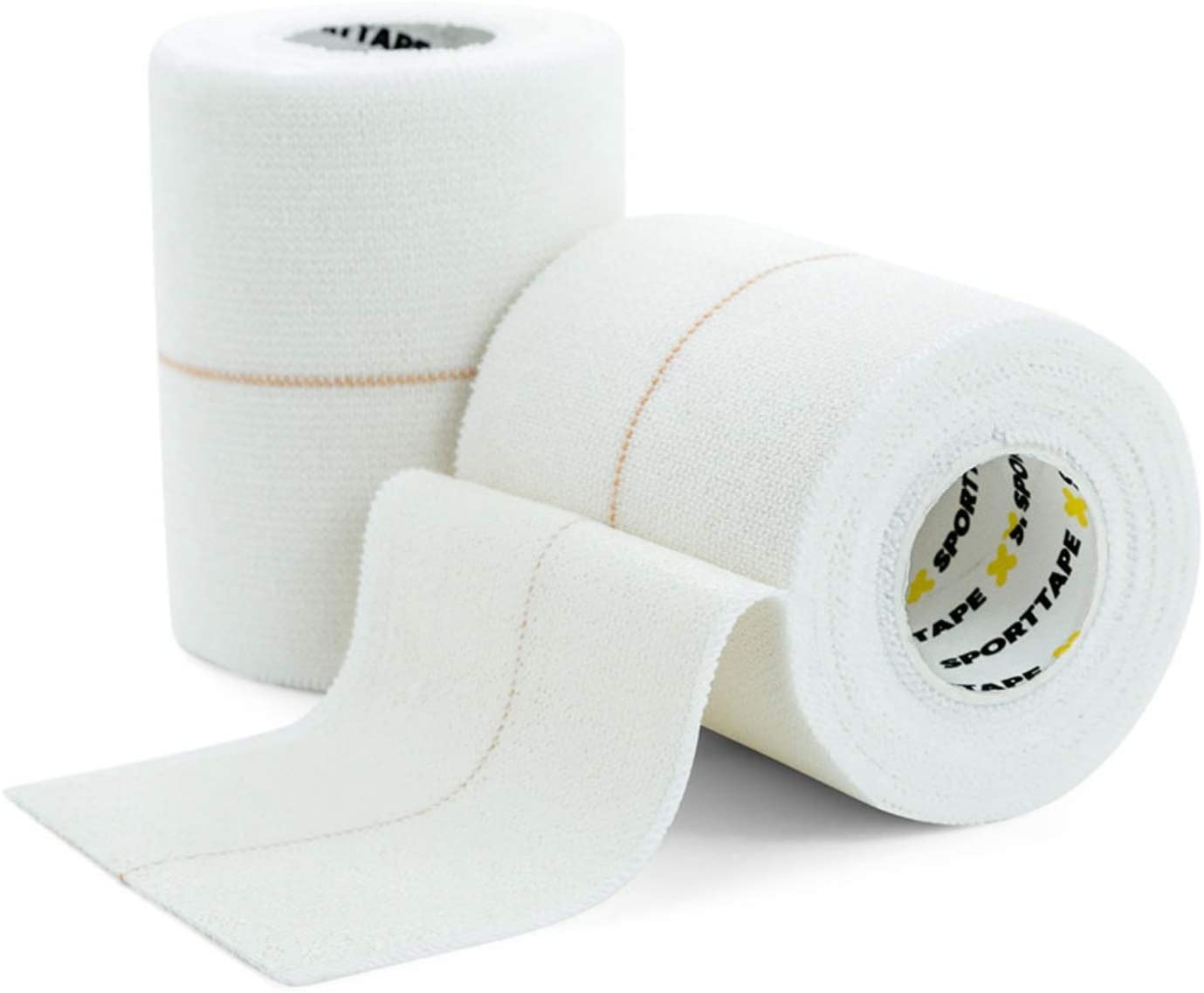 6 Rolls - SPORTTAPE EAB Fabric Strapping Tape - 7.5cm x 4.5m, White, 7.5cm x 4.5m - 6 Rolls