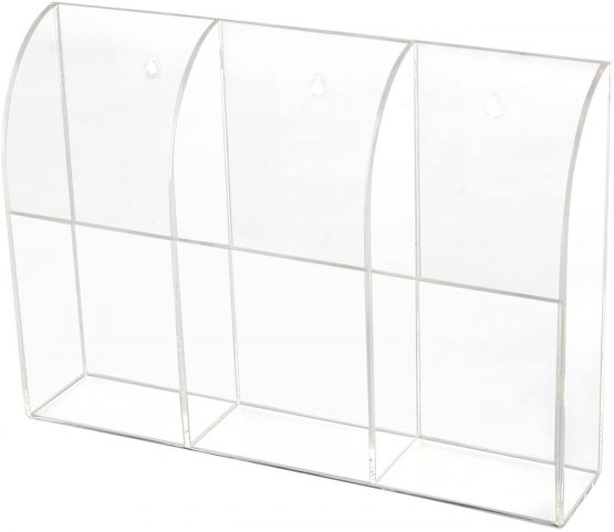Discoball Acrylic Wall Mounted Remote Holder Organizer Storage Box (3 Compartments) - Image 2