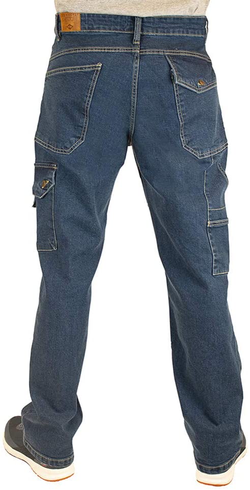 Lee Cooper LCPNT239 Men's Workwear Safety Carpenter Stretch Denim Jeans Work Trousers, Light Blue, 30W / 31L - Image 3