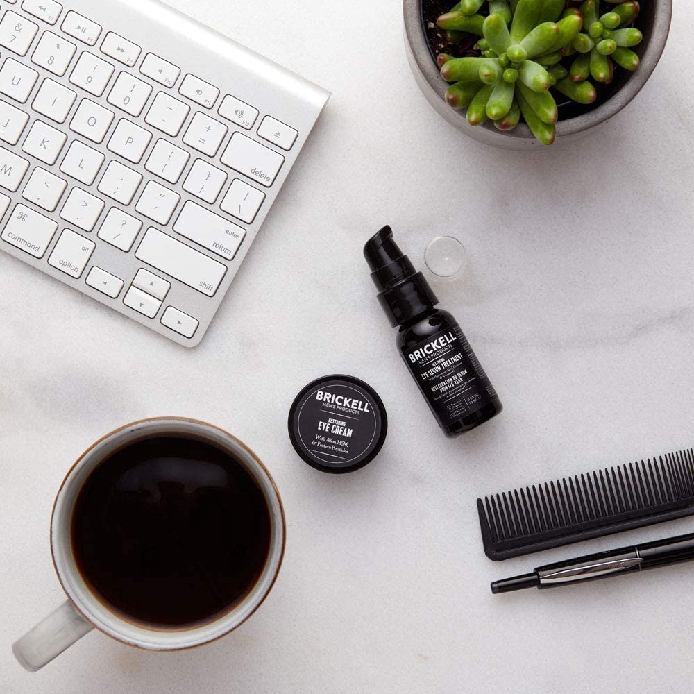 Brickell Men's Restoring Eye Routine for Men Eye Serum and Eye Cream for Men Natural and Organic, Unscented - Image 2