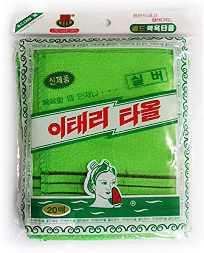 Genuine Korean Exfoliating Scrub Bath Mitten 20pcs -14 cm x 15 cm (5.5 inch x 5.9 inch) Green by Zombie Workers - Image 3