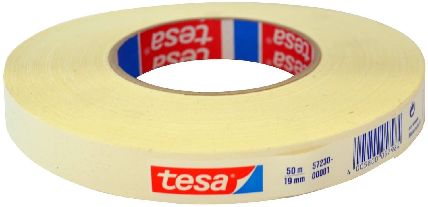 Tesa 57230-00001-01 Fabric Tape, White, 50m x 19mm