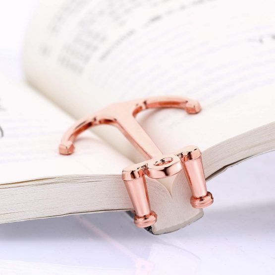 2 Pieces Bookmarks Creative Bookmark Metal Page Holder for Students Teachers Graduation Gifts School Office Supplies (Rose Gold) - Image 3