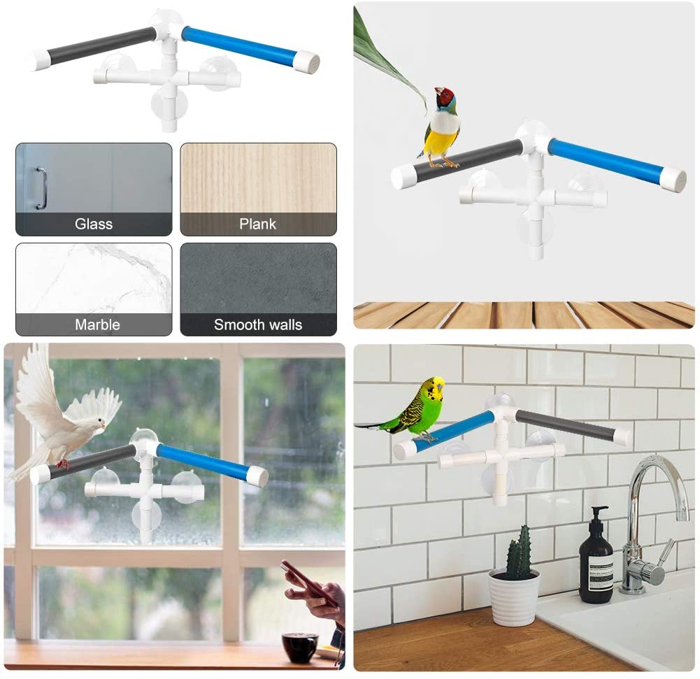 Furpaw Bird Perch, Parrot Shower Perches Portable Suction Cup Bird