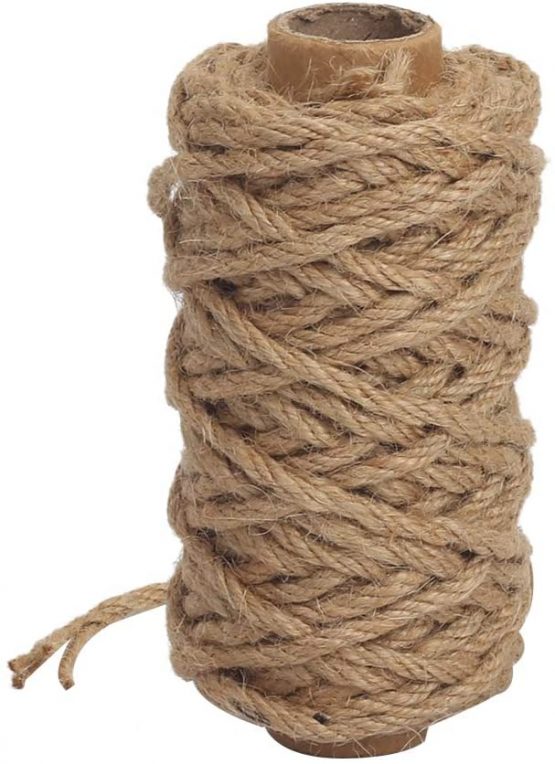 Tenn Well 4mm Thick Jute Twine String, 66 Feet Natural Jute Rope for Gardening, Bundling, Gifts, Decoration and DIY Crafts (Brown)