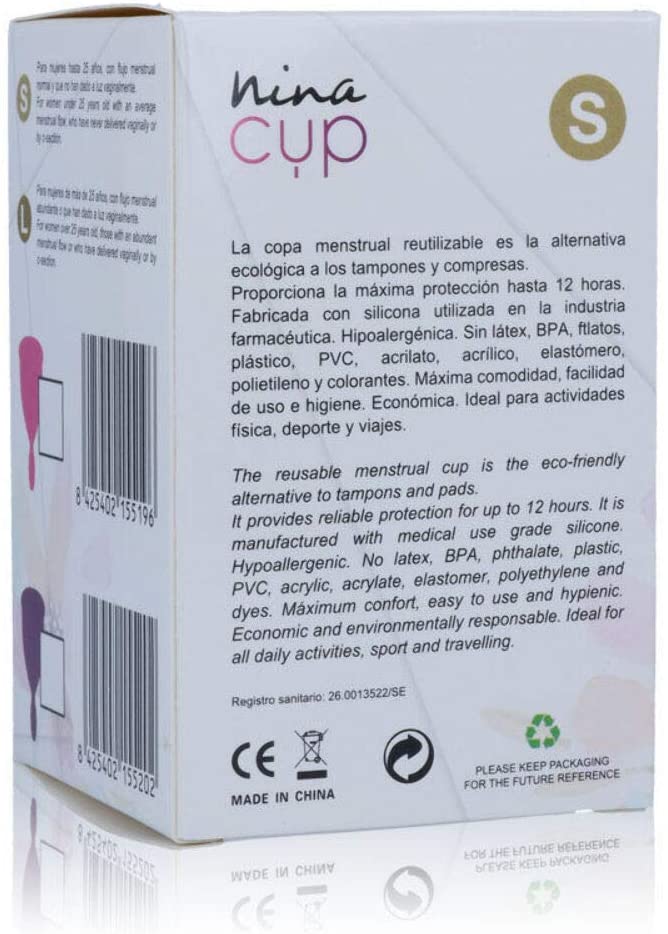 Nina Kikí Menstrual Cup, Size S, Pink – 100 g - Image 3