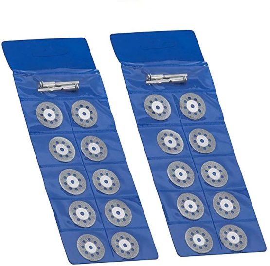 inherited Diamond Cutting Disc Set, 20pcs 22mm Mini Cut Off Wheel with 4 Mandrel for Dremel Rotary Tools Gemstones Glass Cutting Disks, Resin Metal Cutting Wheels for Wood Stone Metal Cutting - Image 2