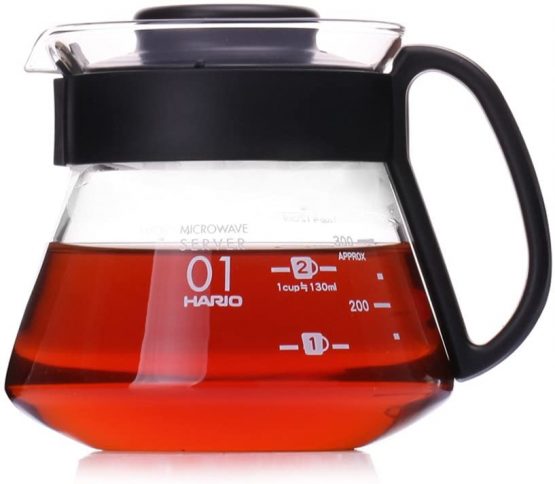 Hario CD-V60-01 CD Microwave-360 ml Cafetière Range Server V60-01 Microwave-360ml, Glass, Black - Image 2