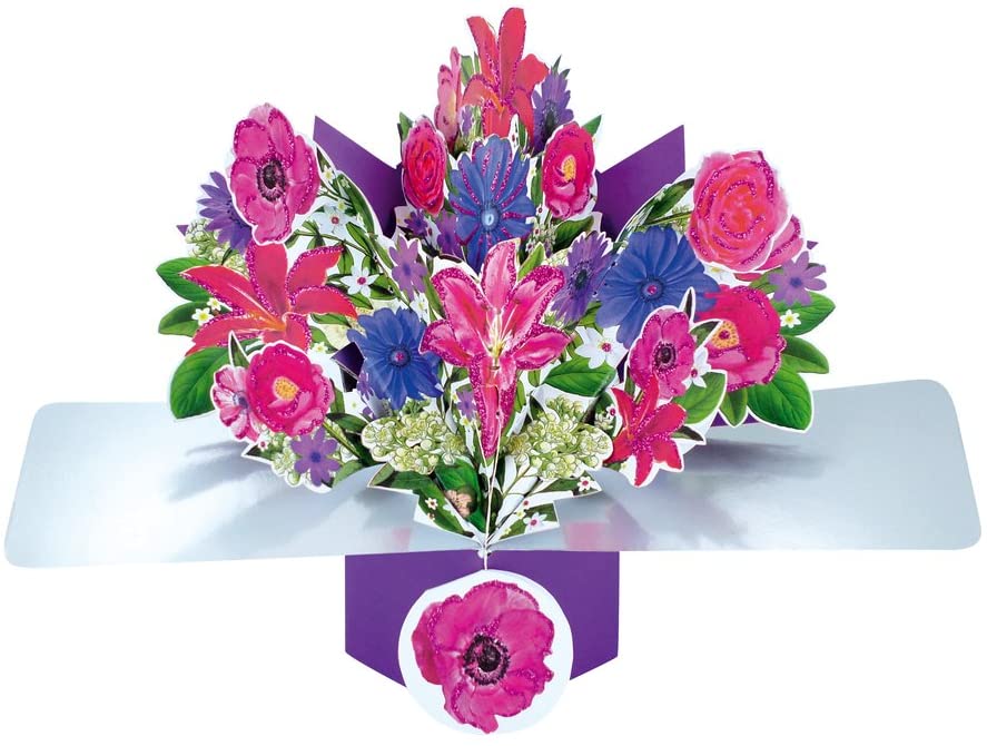 Bunch Flowers Pop-Up Greeting Card Original Second Nature 3D Pop Up Cards, Multicoloured