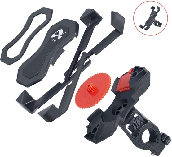 DXK Bike Phone Holder, 360°Rotation Universal Adjustable Bicycle Motorcycle Phone Mount Cradle Clamp for Motorbike, Moped, Scooter -Waterproof-AntiShake & NonSlip - 3.5 to 6.5 Inch Smartphone - Image 4