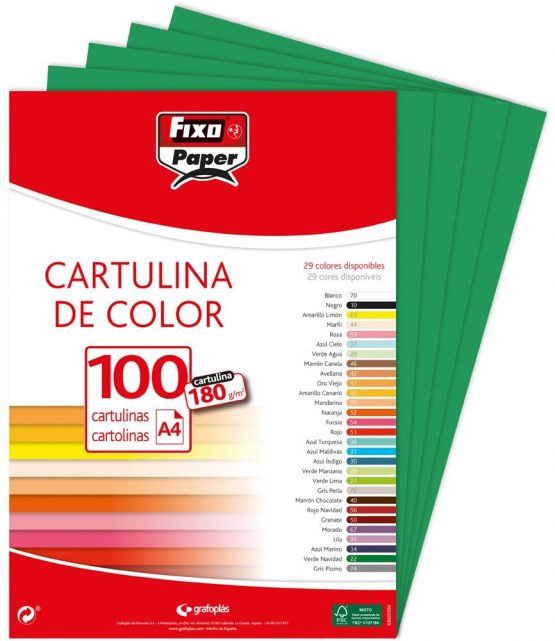 Fixo 11110422 – Pack of 100 Card, A4, Dark Green