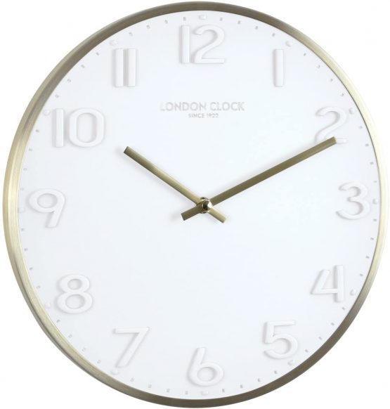 London Clock Elvie White Wall Clock, 30 x 30 x 3cm