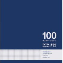 Miquelrius Refill 100 Sheets, 4 mm Grid, A4 Size, 4 Drills, 90 gr Paper Without Drills A4